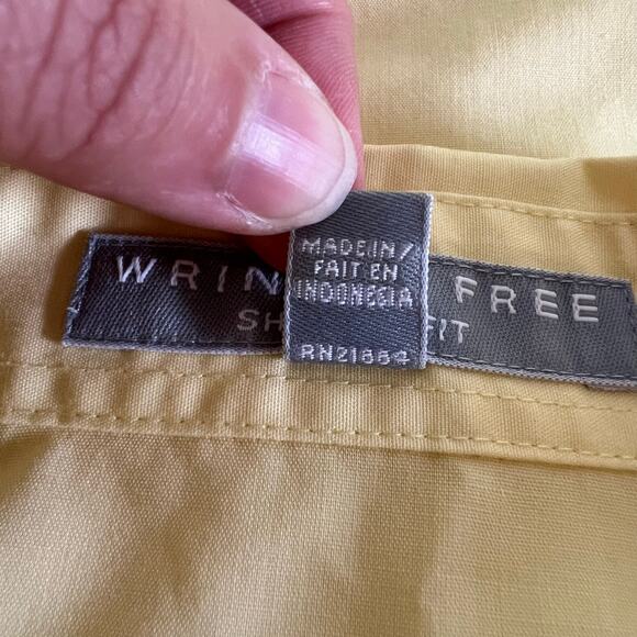 Foxcroft Womens Blouse Button Down Top Wrinkle Free Shaped Fit Collared Yellow - Picture 7 of 8